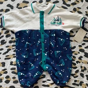 BABY DIOR SAILBOAT ROMPER OUTFIT BABY BOY NWT L&T